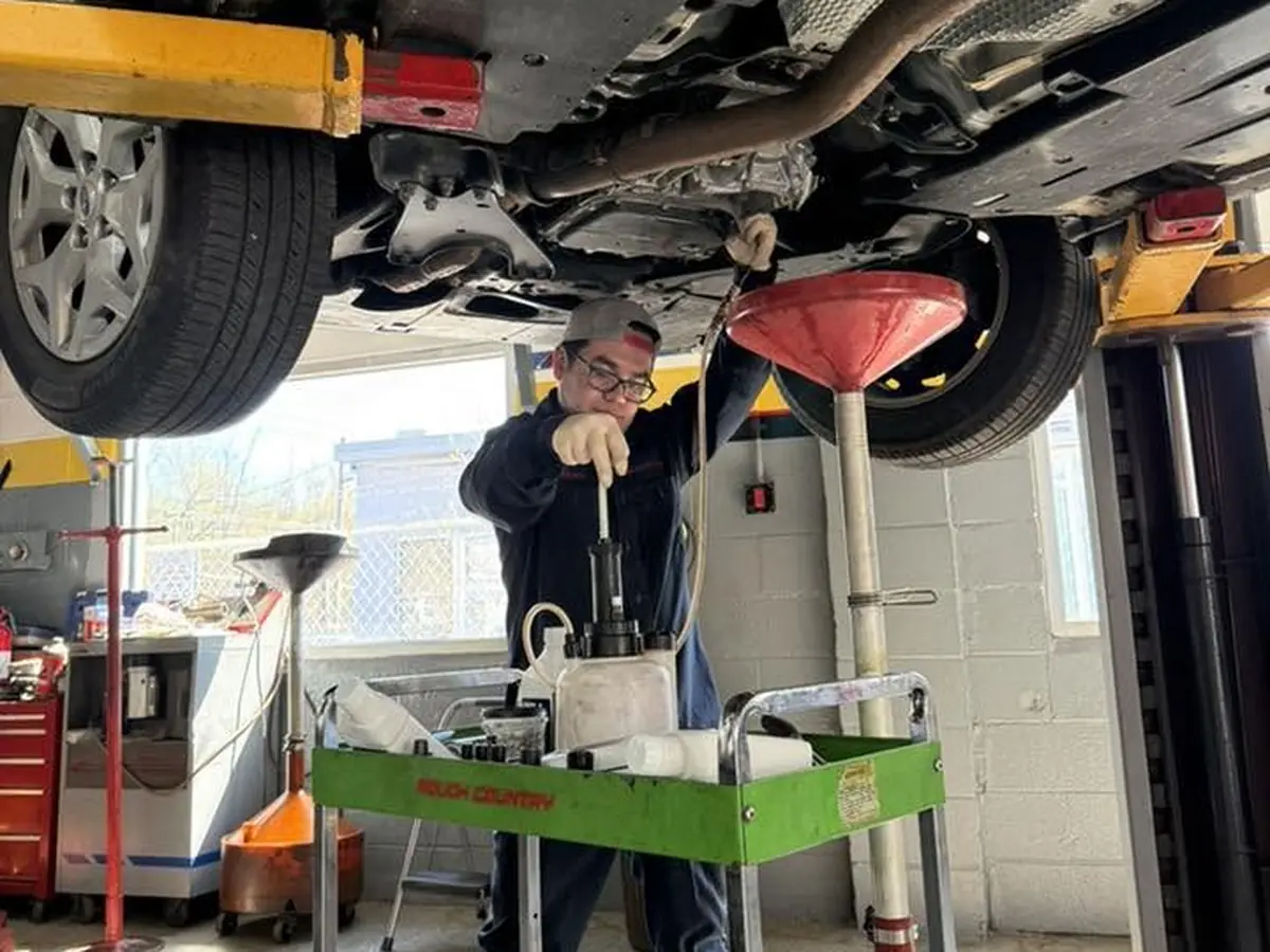 Fluid service under the car