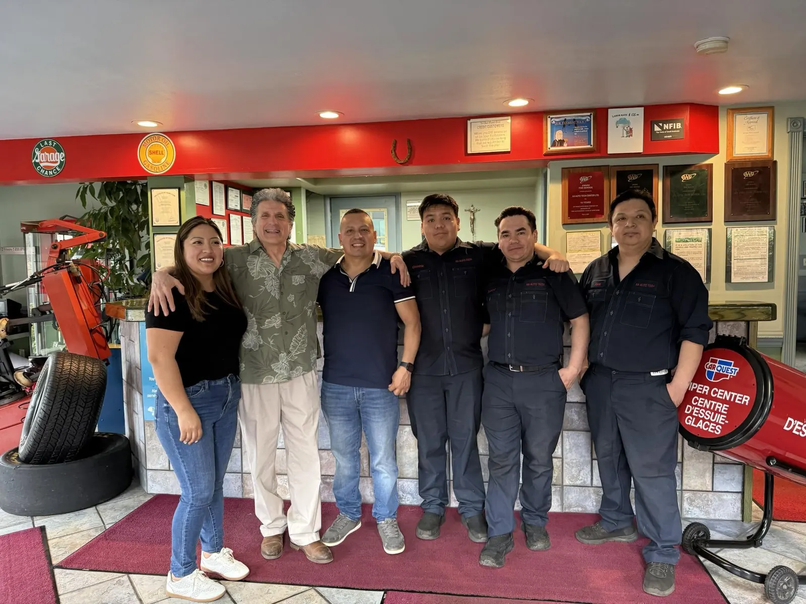 The AA Auto Tech Center team in the front office